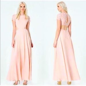 BNWT bebe pink lace open back short sleeves